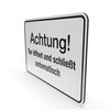 Betriebsausstattung24 Achtung! Tor Opens and Closes Automatic Sign | Aluminium