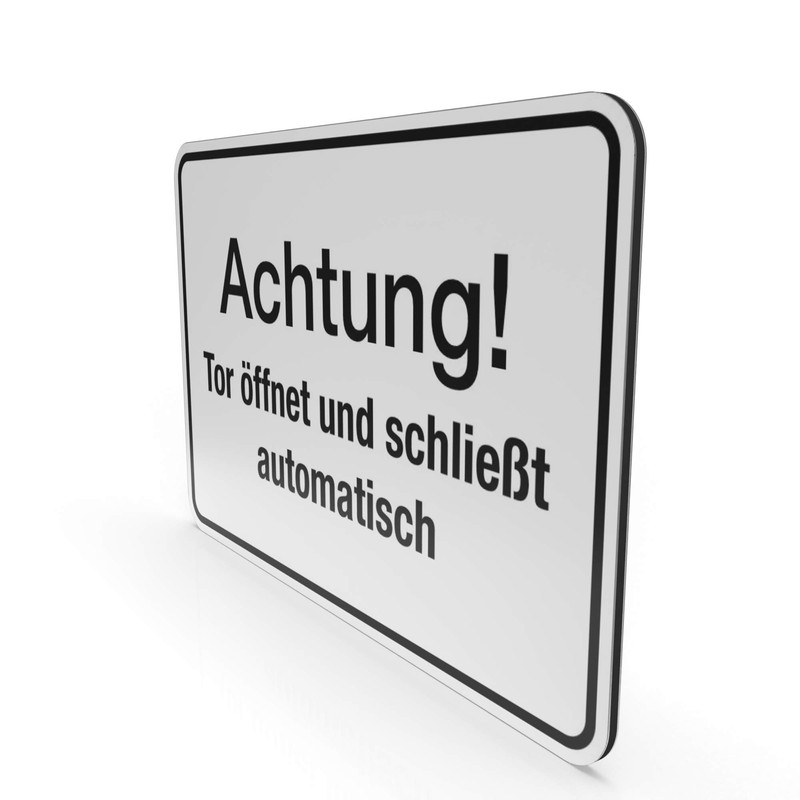 Betriebsausstattung24 Achtung! Tor Opens and Closes Automatic Sign | Aluminium