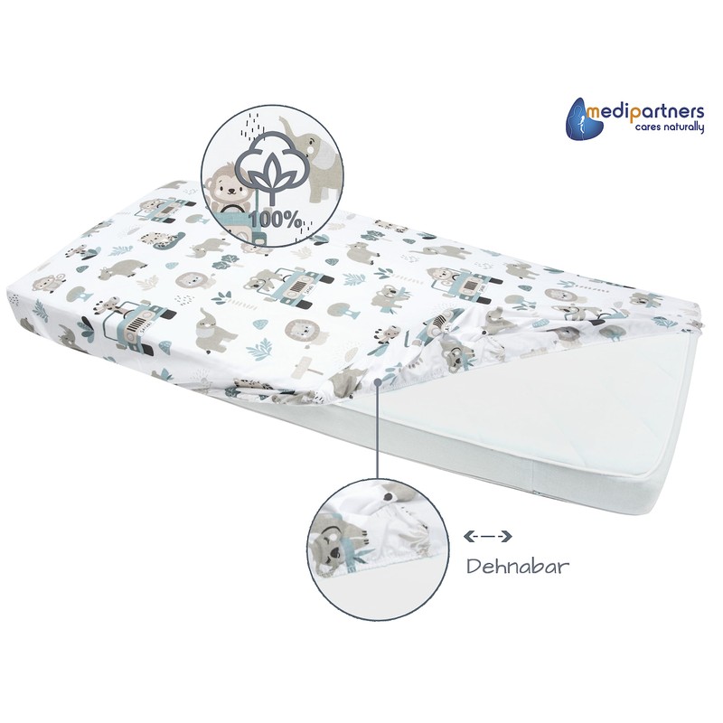 Medi Partners Fitted Sheet 60 x 120 cm 100% Cotton