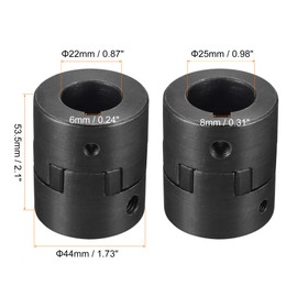 sourcing map Flexible Coupling Shaft 22mm to 25mm 53.5mm x 44mm Motor Coupler Joint