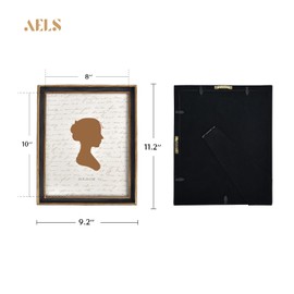 AELS 8x10 Inch Vintage Picture Frame, Elegant Antique Photo Frames with Glass Front, Photo Display, Tabletop Wall Hanging, Gift Ideas, Black with Gold Trim