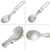 TITECOUGO Titanium Folding Spoon Camping Titanium Reusable Multitool Lightweight Camp