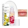 Brillo labial en roll-on con aroma a flores, contiene flores