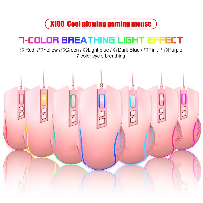 Gaming Mouse USB2.0 4 Adjustable DPI RGB Backlit Ergonomic Design