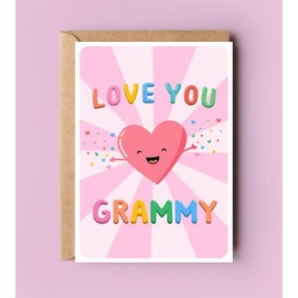 PTDShops Love You Grammy Card - Cute Birthday Card For Grammy - Mother's Day Gifts - Greeting Card For Anniversary - Thank You- I Love You Grammy Card - New Grammy Card