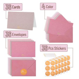 Mr. Pen- Blank Thank You Cards with Envelopes, 36 Pack, 4x6, Gold Embossed Thank You Notes with Envelopes Set, Wedding Thank You Cards Wedding Thank You Cards with Envelopes, Thank You Note Cards