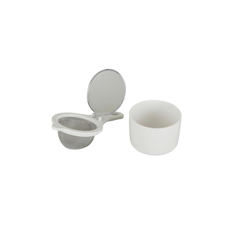 Kai KAI KITCHEN DH8064 Tea Strainer Saucer Set, One-Touch Lid,