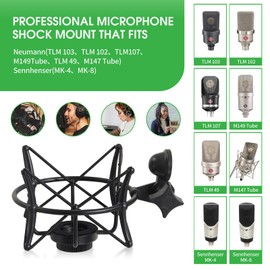 ZibugZag Microphone Shock Mount for Condenser Microphones, Compatible with Neumann TLM 103/102, M147/149, and More