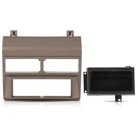 G-PLUS Single Din Radio Stereo Dash Kit Beige w/Storage Pocket Compatible with 1992-1994 Chevy Crew Cab Dually/Fits 1992-1994 Chevy Blazer Full Size/Fits 1988-1994 Chevy Pickup Full Size