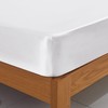 ROOEE Satin Silk Fitted Sheet with Pillowcase Set Breathable Soft