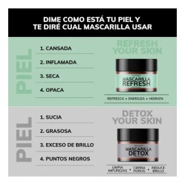 Mascarilla Facial Detox con Carbón Activado y Arcillas Puras para Piel Grasa