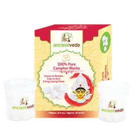 Ancient VEDA 100% Pure Natural Camphor Tablets for Bug Bites, Itching, Mild Burns and Muscle Soreness (100 GMS)