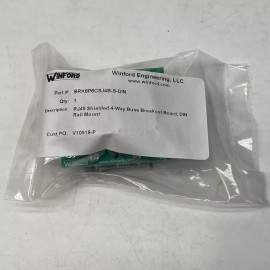 WINFORD ENGINEERING 10x WINFORD BRK8P8CSJ4B-S-DIN RJ45 Shielded 4-Way Buss Breakout Board