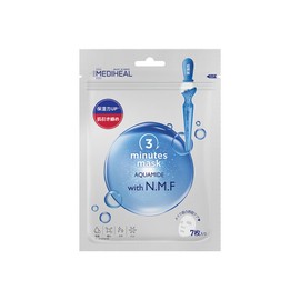 MEDIHEAL, Genuine Product, 3 Minute Sheet Mask, Aquamide with N.M.F, Medium Heel, 3 Minute Sheet Mask, Aquamide with N.M.F, Face Mask, 7 Sheets (x 1)