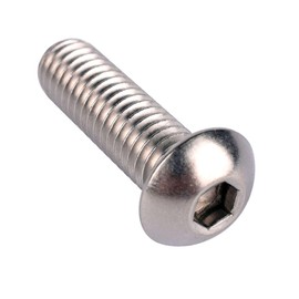 VAMUOEFL #10-24 x 1/2" Button Head Socket Cap Bolts Screws, 304 Stainless Steel 18-8, Allen Hex Drive, Fully Machine Thread, Quantity 30Pcs