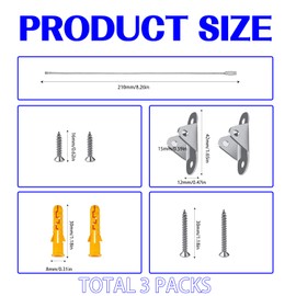 6 Pack Metal Furniture Straps - Heavy-Duty Anti-Tip Anchors for Baby Proofing, Earthquake Safety, & Furniture Security, Adjustable Wall Straps for Bookshelves, Dressers & Cabinets