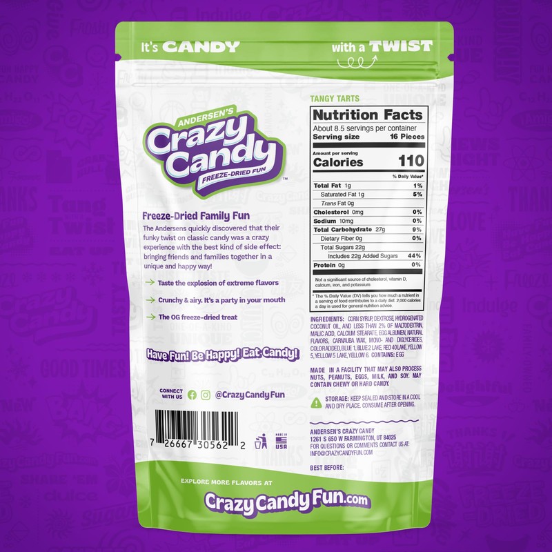 Freeze Dried Sweet Tarts-Style Candy, Crazy Candy Tangy Tarts -