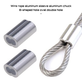 ECSiNG 200pcs Aluminum Sleeves Clips with Double Holes for 1.2 1.5 2.0 3.0mm Cable Wire Rope Pet Leash Double Ferrules Crimping Loop ittings Cable Crimps