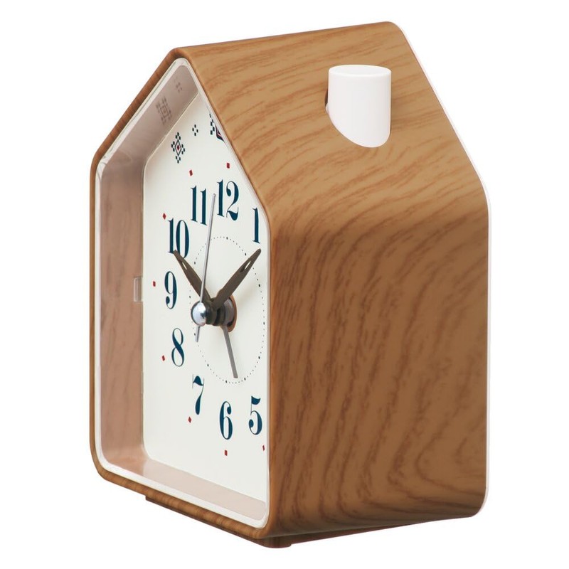 Seiko Clock PYXIS NR453B Alarm Clock Analog Brown Wood Grain