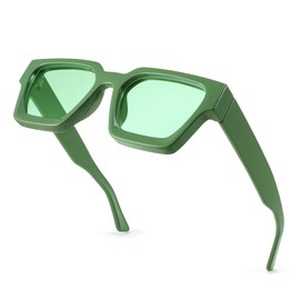 FEISEDY Retro 90s Square Sunglasses for Women Men Trendy Chunky Rectangle Sunglasses UV400 Protection B2385