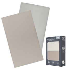LIONELO Lenzuola con angoli per lettino neonato, Set da 2, 118x60 cm, Cotone di bambù naturale, Traspiranti, Ideali per materasso di lettino, lettino da viaggio/Campeggio o culla