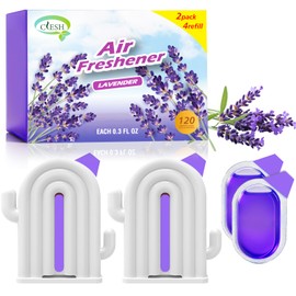 Air Freshener for Home, 2 Pack, 2 Refill, Lavender Scent, Odor Eliminator, Up to 120 Days, Cactus-shaped Freshener for Closet Bathroom, Cute Home Decor, White