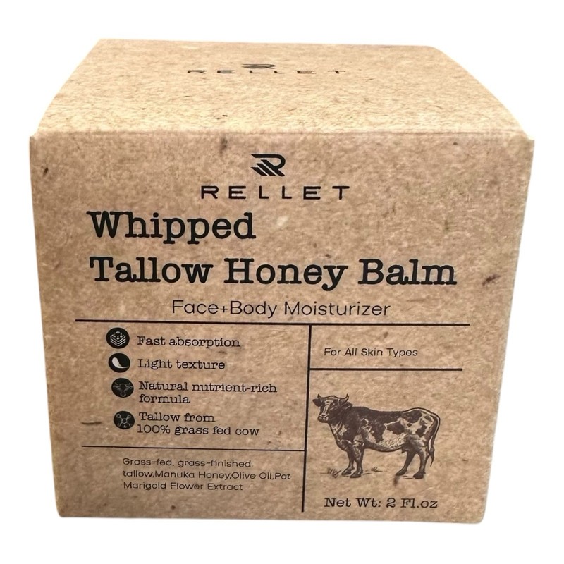RELLET Beef Tallow and Honey Balm for Skin : Grass