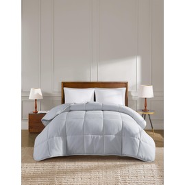 YnM Weighted Blanket Queen 30lbs, Prettiest Oversized Weighted Blanket, Fluffy & Box-Stitched, True Blanket Sizing for Queen Bed(Neutral Grey, 30lbs, 90" Lx90 W)