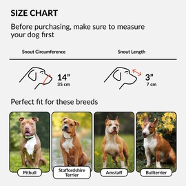 CollarDirect Pitbull Dog Muzzle Leather Amstaff Muzzles Staffordshire Terrier Secure Basket (Black)…