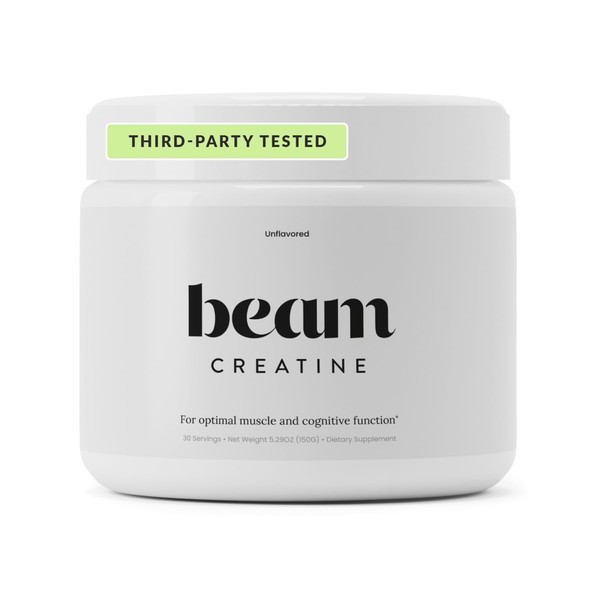 Beam Creatine Monohydrate Powder - Micronized Creatine for Muscle Growth,