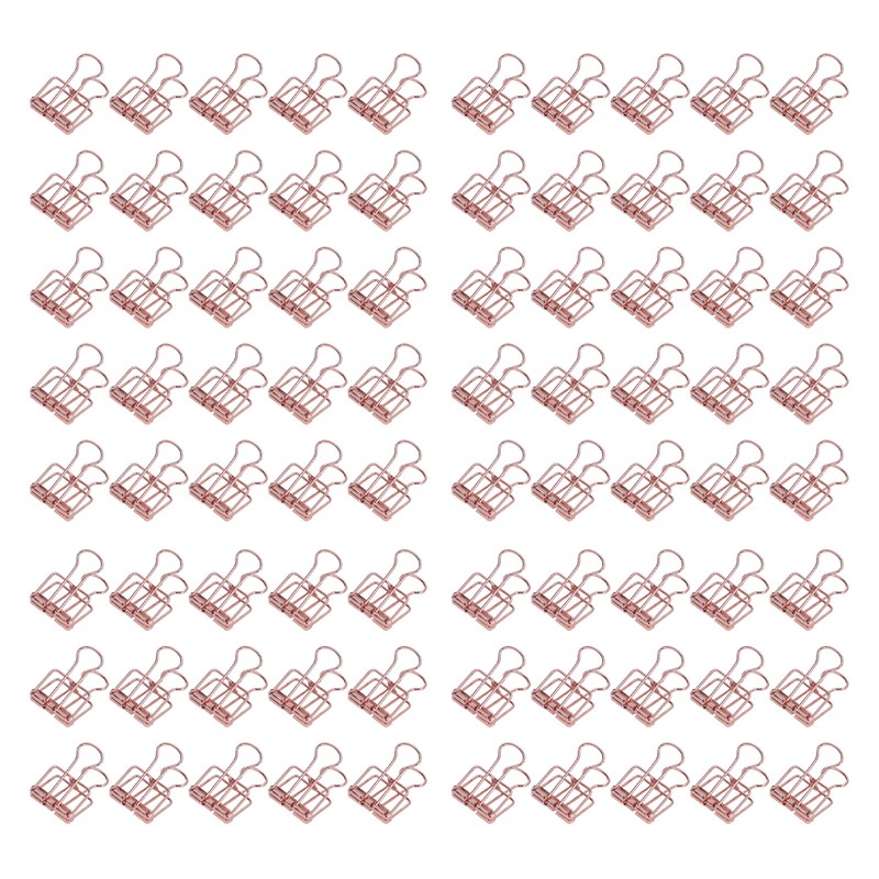 19mm 80pcs Binder Clips Strong Clamping Force Metal Hollow Tail