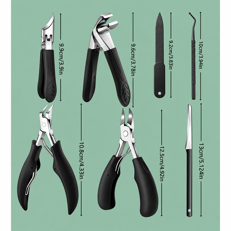 7pcs Stainless Steel Nail Care Tool Set – Manicure &