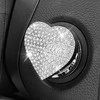 Hirificing Car Push Start Button Cover Bling Heart Shape Engine
