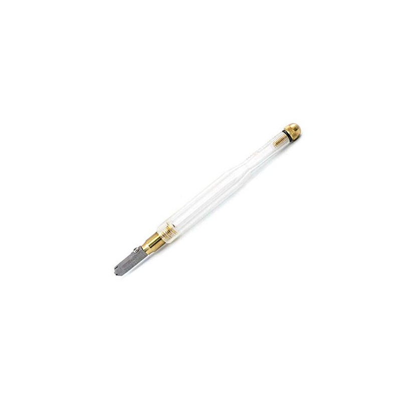 TOYO オイルガラスカッター - 切断角度138° - 狭いヘッド - 透明プラスチックハンドル - TC