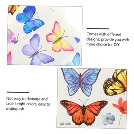 FRCOLOR 20Sheets Butterfly Temporary for Safe Skin Decals Fun DIY Body Art Stickers for Parties and Creative Play