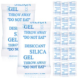 Yeather 5 Gram [60 Packets] Silica Gel Packets - Reusable Desiccant Moisture Absorbers Dehumidifiers for Spices, Jewelry, Shoeboxes, Electronics Storage (Food Safe)