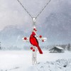 Fenthring Red Cardinal Necklace Sterling Silver Cross Cardinal Necklaces for
