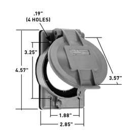 Legrand Pass & Seymour WPG2 Weatherproof Outdoor Cover for 20A and 30A Turnlok Locking Flanged Inlets and Outlets, Gray (1 Count)