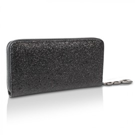 Glamexx24 Women's Purse Vintage Design with Floral Pattern or Plain Colour, Black Grey, Vintage