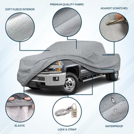 Seal Skin Covers 6 Layers PEVA Truck Cover Heavy Duty All-Weather Outdoor Waterproof Pickup Cover for Automobiles Rainproof Snowproof UV Protection, Universal Fit (208-229 inch)