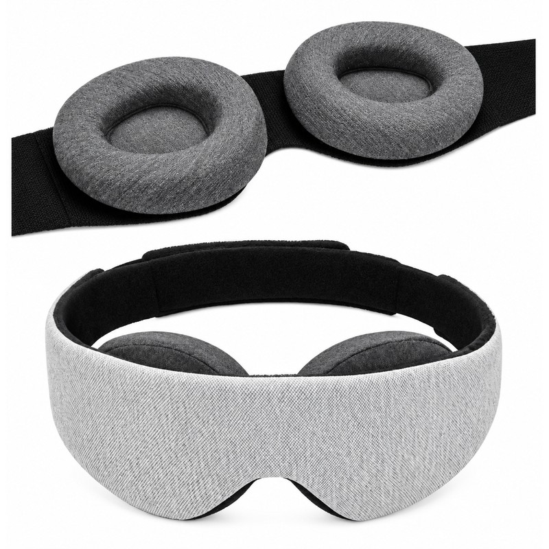 3D Contoured Sleep Mask with Deep Eye Cups, Light-Blocking Memory