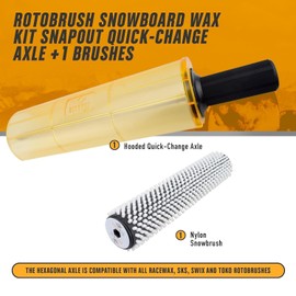 RaceWax Snowboard 300mm Roto Brush Wax Kit Axle-Shield with Nylon Brush - Snowboard waxing kit