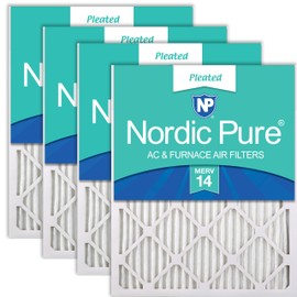 Nordic Pure 12x25x1 (11_3/4 x 24_3/4 x 3/4) Pleated MERV 14 Air Filters 4 Pack