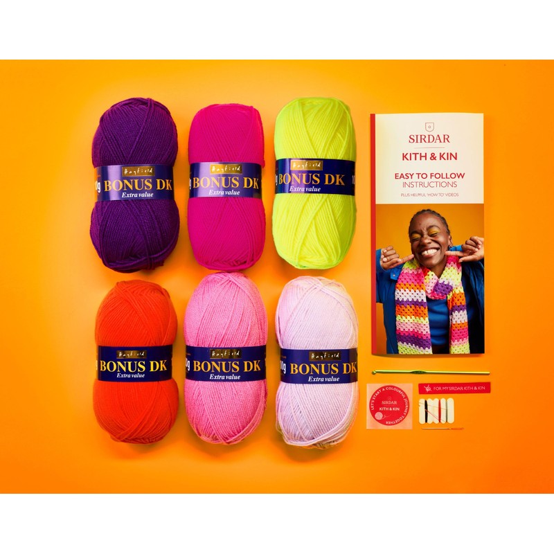 Sirdar Kith & Kin, Good Granny Scarf Crochet kit