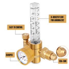 BO WELD Argon CO2 Regulator Flow Meter Gas Regulator with 6.8ft Gas Hose for TIG MIG Welder