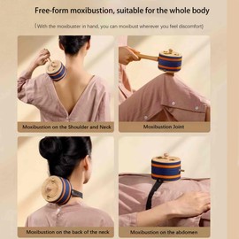 Traditional Moxa Stick Burner Kit, 40 Herbal Moxa Sticks Included, Portable Wooden Moxibustion Holder, No Electricity Needed–Authentic Heat Therapy for Relaxation & Acupoint Massage at Home