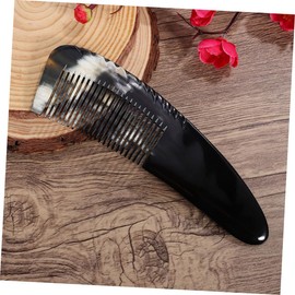 WOONEKY Ox Horn Comb for Women Large Scalp Massage Brush Natural Hair Styling Tool Wide Tooth Barber Grooming Kit