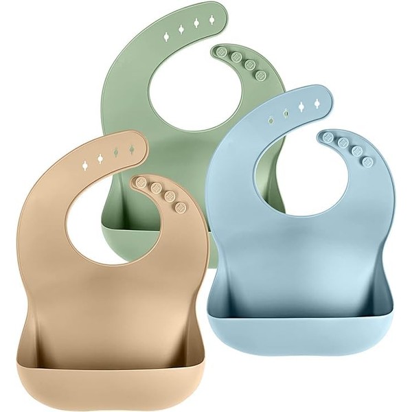 Cuddle Campus Cuddle Campus Set of 3 Silicone Bibs for