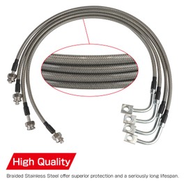 YESHMA Upgrade Stainless Brake Lines Front and Rear Kit Compatible with Jeep Wrangler JK Unlimited 2007-2018 4-6" Lift