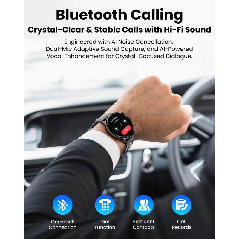 1.43" HD Smart Watch For Android iOS AMOLED Display 3ATM